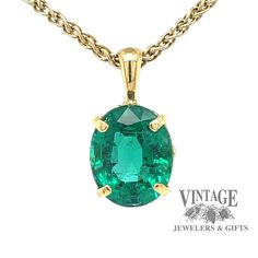 This beautiful 18k yellow gold pendant features a natural Zambian emerald of approximately 3.72 carats. The emerald is set in a four prong basket with a tapered bail and comes with a Gemological Institute of America report #6224852576 . Finished with a classic style, this heirloom quality emerald pendant is the perfect addition to any collection. Chain sold separately. Classic Oval Pendant Emerald Necklace, Classic Gold Emerald Oval Pendant Necklace, Classic Emerald Oval Pendant Necklace, Oval Shape Emerald Pendant, Elegant Emerald Pendant Gemstones, Zambian Emerald, Emerald Pendant, Yellow Gold Pendants, Natural Emerald