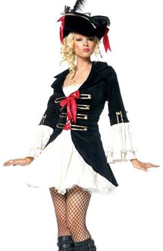 a woman dressed in a pirate costume