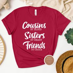 Get ready to show your family pride with this adorable Cousin T shirt! Perfect for family gatherings, reunions, or just everyday wear, this shirt is made for making lasting memories with your favorite relatives. Crafted from soft and comfortable material, this shirt features a fun and stylish design that celebrates the special bond between cousins. Wear it with pride and let everyone know you're part of the best team - Team Cousins! Shop these cool Cousin Shirts today. Cousin Sister Friend All s Family Matching Cotton T-shirt Gift, Funny Cotton T-shirt For Family, Casual T-shirt With Custom Print For Family Events, Casual Graphic Print Shirt For Family Gatherings, Casual Pre-shrunk T-shirt For Family Reunion, Casual Pre-shrunk T-shirt For Family Events, Casual T-shirt With Text Print For Family Reunion, Relaxed Fit Graphic Tee For Family Reunion, Graphic Print Short Sleeve Shirt For Family Gatherings