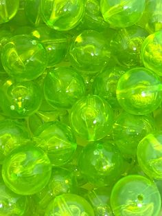 ♥ Bright lime green round beads. ♥ Dimensions: 14mm, with 1mm hole ♥ Made from acrylic. Green Jello Aesthetic, Green Plastic Round Bead Jewelry, Lime Color Aesthetic, Bright Green Aesthetic, Lime Green Aesthetic, Bright Green Wallpaper, Lime Aesthetic, Monthly Wallpapers, Green Bubbles