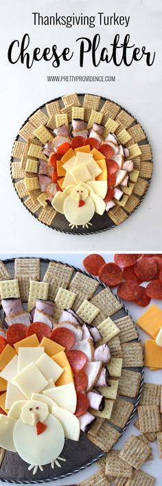 this thanksgiving turkey cheese platter is so easy to make