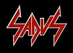 the logo for an upcoming band called sav, with red letters on black background