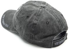 US Vietnam War ERA Veteran tan Hat, 1960 to 1975 Embroidered letters Celebrates the service of Vietnam ERA Veterans Adjustable strap to fit most adults, men and some women Pre-curved bill. Structured, low-profile crown, button top and sewn eyelets for ventilation Durable, soft brushed Cotton Subdued grey, black and silver colors Black Military Hat With Curved Bill, Vintage Baseball Cap With Curved Bill For Sports Events, Vintage Curved Bill Baseball Cap For Sports Events, Vintage Black Trucker Hat With Embroidered Logo, Vintage Black Baseball Cap For Sports Events, Vintage Adjustable Dad Hat For Sports, Adjustable Vintage Dad Hat For Sports, Vintage Black Baseball Cap With Letter Print, Vintage Black Hat With Curved Bill