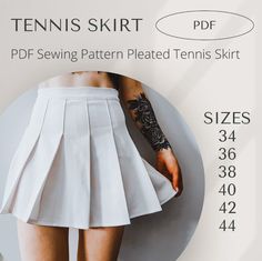 Upgrade your wardrobe with this stylish and versatile Pleated Skirt PDF Sewing Pattern! This digital sewing file provides you with everything you need to create a beautiful pleated skirt that will turn heads wherever you go. 🧵 Pattern Details: Skill Level: Beginner-friendly Size Range: Available in various sizes for a perfect fit Style: Classic pleated design with a modern twist Length Options: Choose from mini, knee-length for your preferred look Fabric Recommendations: Suitable for lightweigh Tennis Skirt Pattern, Sewing Pattern Women, Pleated Skirt Pattern, Women Sewing, Women's Sewing Pattern, Pleated Tennis Skirt, Womens Sewing Patterns, Tennis Skirt, Pdf Sewing Patterns