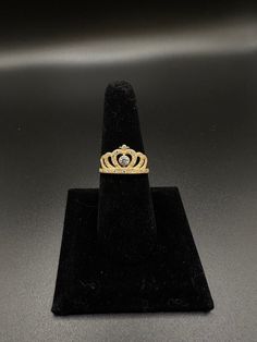 this 14k Real gold ring is perfect for a 15 ring or sweet 16 ring. pretty little crown ring has a shine with the cubic zirconia stones on it. Sweet 16 Rings, 15 Ring, 15 Rings, Crown Ring, 8th Grade, Real Gold, Sweet 16, Rings Statement, Gold Ring