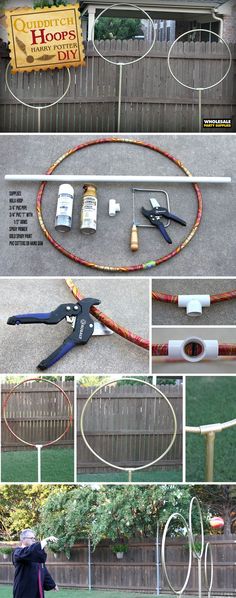 a collage of photos showing different types of items used to make hoop tosses