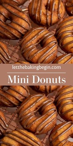 mini donuts with chocolate frosting on top