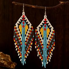 Nwot Beautiful Handmade Native Vintage Long Bead Tassel Boho Earrings. These Seed Bead Earrings Are Nice Gifts For Your Mother, Sister, Wife, Girlfriend, Colleagues, Classmates Or Other Female Friends. Fine Craftsmanship: These Tassel Beaded Earrings Are Well Crafted With Thousands Of Quality Seed Beads, These Colorful Earrings Will Not Lose Luster As Time Goes By, So You Can Fully Enjoy Them With Confidence. Easy To Match: These Statement Earrings Are Designed In The Popular Boho Tassel Style, Yellow Fringe Beaded Earrings With Round Beads, Traditional Multicolor Beaded Fringe Tassel Earrings, Traditional Multicolor Beaded Tassel Earrings, Yellow Beaded Earrings With Fringe, Traditional Multicolor Beaded Earrings With Tassels, Yellow Beaded Fringe Earrings For Festival, Traditional Multicolor Tassel Earrings For Beach, Yellow Beaded Fringe Earrings, Gifts For Your Mother