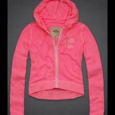 New Hollister Sweatshirt Neon Pink, Size Small Fitted Casual Sweatshirt For Spring, Casual Pink Winter Tops, Fitted Casual Sweatshirt, Casual Fitted Sweatshirt For Fall, Casual Pink Outerwear, Fitted Casual Fall Sweatshirt, Hollister Sweatshirt, Hollister Jackets, Hollister Hoodie