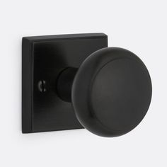 a black door knob on a white wall