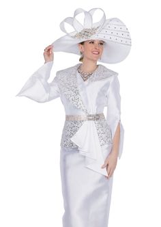 Elite Champagne 6056 white skirt suit Usher Suits, White Skirt Suit, Church Suits And Hats, Peplum Designs, Women Church Suits, Twill Skirt, Classy Suits, Women Church, Church Suits