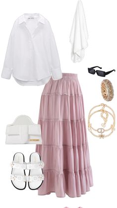 Cute Summer Skirt Outfits Girly, Cute Summer Skirt Outfits, Cute Summer Skirt, Summer Skirt Outfits, Modest Streetwear, Modest Outfits Muslim, Summer Outfits Modest