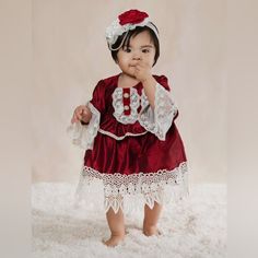 Haute Baby Christmas Dress Colette Diaper Dress Size 6-9 Months Brand New Made In Usa Machine Wash/ Dry Flat Iron Low Heat Do Not Bleach White Christmas Dress Baby, Toddler Formal Dresses, Christmas Dress Baby, Matching Sisters, Flutter Dress, Girl Princess Dress, Silky Fabric, Boutique Dress, Twirl Dress