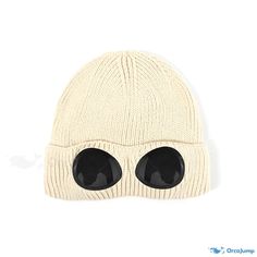 OrcaJump - Acrylic Sunglasses and Beanie Hat in White and Brown - Available in 5 Stylish Colors Outdoor Acrylic Hat, White Acrylic Casual Beanie, White Casual Acrylic Beanie, Acrylic Hats For Outdoor, Adjustable Acrylic Beanie For Outdoor, Casual White Acrylic Hat, White Casual Beanie For Outdoor, Adjustable Acrylic Outdoor Hats, Trendy White Acrylic Beanie