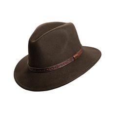 Brown Hat Bands For Winter Travel, Wool Fedora Felt Hat For Outdoor, Brown Felt Travel Hat, Outdoor Wool Fedora Hat, Outdoor Wool Fedora Felt Hat, Brown Winter Felt Hat For Outdoor, Winter Fur Felt Fedora For Outdoor, Brown Felt Hat For Winter Outdoors, Brown Wool Fedora For Outdoor