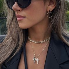 This 14K Gold Onyx cross necklace was made to keep your faith close to your heart. The Onyx stone is known to provide protection and bring in good fortune, happiness, and strength. Adjustable box chain is included. Map Pendant, Copper Pipe, Cuban Link Chain, Onyx Stone, Coin Pendant, Initial Charm, Box Chain, Good Fortune, Cross Pendant