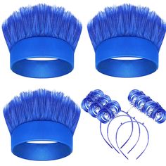 PRICES MAY VARY. 🔷Ample to Use: you will receive 3 pieces of blue hairy headbands in one package（Universal）, 3 piece of blue feathers ponytail headband (small style，Likewise, Suitable for most adult girls)，enough quantity can meet your needs for daily use and replacement, you can share with your friends and parents at the same time. 🔷Reliable for reuse: these fluffy blue wig costume headbands are made of polyester fiber, will not do harm to your own hair and skin, will not cause discomfort, ma Blue Wig Costume, Costume Headbands, Ponytail Headband, Funny Wigs, Spirit Day, Yellow Headband, Wig Costume, Blue Feathers, Mardi Gras Costumes