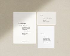 the wedding stationery is laid out on top of each other, and ready to be printed