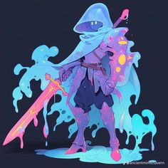 Glomp Hug Anime, Plasmoid Dnd Character Art, Psychic Character Design, High On Life Game, Plasmoid Dnd Art, Dnd Slime, Shapeshifter Character Design, Character Artist