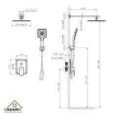 This CASAINC shower faucet brings a fresh, modern look to your home with clean lines and contemporary style. The shower head with silicone nozzle lets you remove mineral deposits with just a swipe of your finger. The single lever handle allows for easy temperature and flow control. The sturdy brass body is designed for long-term safety use for standard 1/2 "American pipeline connections. An all-in-one shower system for multiple uses, the range of the shower can meet all your bathroom needs. CASA Bathtub Spout, Tub Spout, Faucet Handles, Rain Shower Head, Spray Pattern, Trim Kit, Square Plates, Lever Handle, Shower Systems