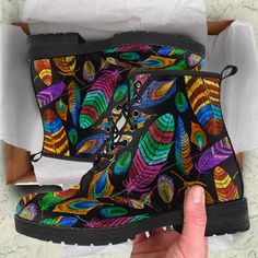 Bohemian Feather Boots – Elephantsity Feather Boots, Bohemian Boots, Plastic Boots, Save The Elephants, Purple Home, Vegan Boots, Light Boots, Comfortable Boots, Soft Textiles