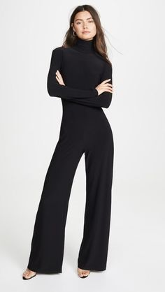 Classy Black Jumpsuit Outfits, black jumpsuit outfit ideas, Casual Black Jumpsuit Outfits, black jumpsuit and sneakers outfit, Polished Black Jumpsuit Outfits, workwear, Black Jumpsuit Outfits for Night Out, date night outfit, Summer Black Outfit, Winter Black Outfit Outfit With Turtleneck, Wide Leg Jumpsuit Casual, Turtleneck Jumpsuit, Black Jumpsuit Outfit, Black Fall Outfits, Trend Report, Norma Kamali