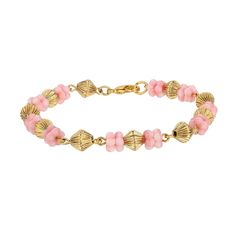 This genuine vintage flower bead accented 1928 bracelet is made with corrugated lantern shaped beads and dipped in 14k gold for an extra touch of glam. This genuine vintage flower bead accented 1928 bracelet is made with corrugated lantern shaped beads and dipped in 14k gold for an extra touch of glam. BRACELET DETAILS Length: 7.25 in. Clasp: lobster-claw Metal: alloy Plating: gold tone Finish: polished Material: acrylic Not appropriate for children 14 years old and younger. Size: One Size. Colo Channel Jewelry, 1928 Jewelry, Interchangeable Jewelry, Hippie Flowers, Vintage Inspired Jewelry, Classic Bracelets, Vintage Hippie, Green Jewelry, Gold Dipped