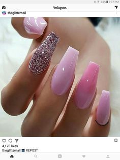 Multicolor Glitter Nails, Nails Design Almond, Feminine Nails, Ongles Gel Violet, Nails Sparkle, Nagel Tips, Vacation Nails, Almond Shape