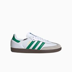 Shop Adidas Men's Originals Samba OG Shoes at Tops and Bottoms USA. Discover the latest styles and enjoy free shipping on select items site-wide. shop now & save more. Style: IG1024, Color: White Green White Sneakers With Gum Sole For Outdoor Activities, Samba Og Shoes, Tops And Bottoms, Green Style, Shoes White, Green Man, Green Fashion, Lace Closure, Synthetic Leather