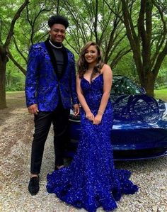 Blue Prom Dresses Couple, Royal Blue Prom Couple Black, Royal Blue Tux Prom, Royal Blue Prom Looks Couple, Prom Dresses 2023 Royal Blue, Blue Prom Black Couple, Royal Blue Prom Outfits For Couples, Black And Blue Prom Suit, Royal Blue And Black Prom Couple