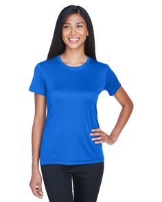 Ladies' Cool & Dry Basic Performance T-Shirt - ROYAL - S | UltraClub Women's Cool & Dry Basic Performance T-Shirt in Royal Blue Size Small | Polyester Womens Workout Shirts, Workout Tops For Women, Columbia Blue, Womens Activewear, Cool Suits, Workout Shirts, Age Group, Going Out, Womens Tops