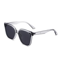 A simple yet delicate design, this pair of sunglasses is crafted with larger plastic frame, both comfortable and stylish. With oversized solid lenses, they look fantastic on all face shapes while guaranteeing you 100% UV protection and great polarized performance. You can choose from a variety of frame and lens colors to display your personality!Frame Shape: SquareFrame Color: GreyFrame Material: TR90Lens Color: GreyLens Material: Lens Width: 64 mmBridge Width: 15 mmTemple Length: 152 mmUV Prote Classic Polarized Cat Eye Sunglasses For Beach, Classic Plastic Sunglasses With Uva Protection, Classic Cat Eye Plastic Sunglasses, Modern Plastic Sunglasses With Gradient Lenses, Classic Plastic Sunglasses With Anti-reflective Coating, Trendy Clear Plastic Sunglasses, Square Frame Polycarbonate Sunglasses For The Beach, Modern Plastic Cat Eye Sunglasses With Tinted Lenses, Casual Cat Eye Polycarbonate Sunglasses