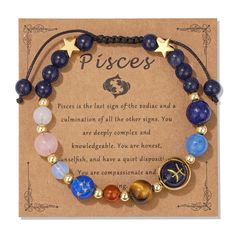 PRICES MAY VARY. 【Zodiac Bracelet】The features of the 12 zodiac signs are different from each other, and so are the characters of the people with different zodiac signs. So,Each constellation has its own unique birthstones 【Pisces】The Pisces birthstones - lapis lazuli,Blue jade,Blue sand,Yellow tiger eye,Red agate,Blue Imperial Jasper,Opal,Rose crystal,White jade.the Nine crystal stones uniquely represent a zodiac sign, which each has its own healing effect and protection for the wearer, Also, W Adjustable Healing Jewelry Gift, Adjustable Healing Jewelry As A Gift, Zodiac Sign Round Beads Jewelry As Gift, Spiritual 8mm Beads Jewelry For Birthday Gift, Spiritual Jewelry With 8mm Beads For Birthday Gift, Adjustable Bracelets With Round Beads As Gift, Adjustable Round Beads Bracelet As Gift, Adjustable Zodiac Sign Bracelet As Gift, Adjustable Zodiac Sign Bracelets As Gift