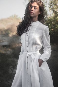 Formal Linen Dress, White Victorian Dress, Boho Dress Plus Size, Pagan Clothing, White Linen Dresses, Summer Linen Dresses, Goddess Dress, Linen Shirt Dress, Outfit Trends