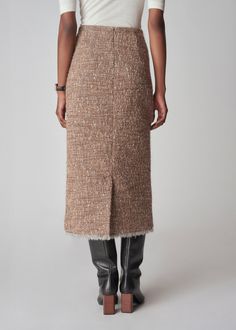 Sleeveless Top in Boucle - Brown Multi | CO Midi Pencil Skirt, Tweed Pencil Skirt, High Waisted Pencil Skirt, Midi Skirt Pencil, Silk Wool, Cotton Viscose, Work Clothes, Evening Wear, Work Outfit