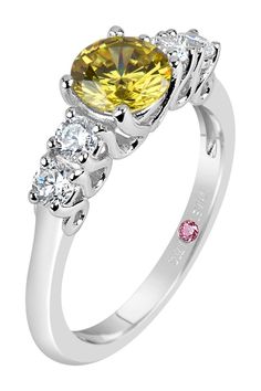 - Sterling silver white and yellow CZ 5 stone bridal ring with hidden stone on ring shank Sapphire Cubic Zirconia Promise Ring With Center Stone, Cubic Zirconia Sapphire Ring For Promise, Cubic Zirconia Sapphire Ring With Brilliant Cut For Promise, Cubic Zirconia Diamond Ring With Accent Stones, Round Cut, Yellow Diamond Solitaire Jewelry, Yellow Solitaire Diamond Jewelry, Yellow Brilliant Cut Rings For Promise, Yellow Diamond Ring With Center Stone For Promise, Cubic Zirconia Sapphire Ring With Round Cut