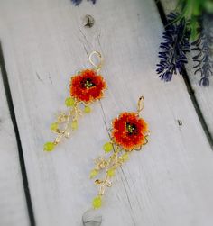 Ethnic style beaded mosaic earrings Long chandelier earrings | Etsy Mosaic Earrings, Long Chandelier, Square Stitch, Bead Loom Pattern, Beading Patterns Free, Bead Charms Diy, Earrings Diy, Floral Jewelry, Earrings Flower