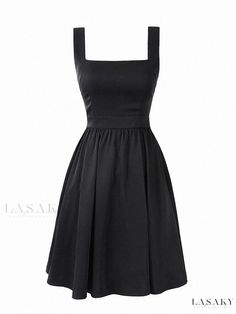 Lasaky - Formal Gown for Women with Flair Dress For Church Classy, Chic Black Plain Dress, Chic Plain Black Dress, Classic Black Sleeveless Midi Dress, Classic Black Fit And Flare Midi Dress, Classic Black Summer Dress, Dresses For Church Classy, Black Dress For Church, Dress For Church