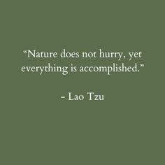 a quote from lao tzu about nature does not hurry, yet everything is accomplished