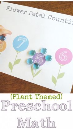 a flower themed preschool math activity for kids to practice number recognition and counting with flowers