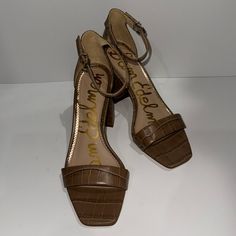 Nwot Tts Never Worn - Only Tried On Heel Height: 3.5 Inches Very Comfortable Block Heel Make Offer Selling Most Of My Shoes Because I’m Moving Into Smaller Apt And Don’t Have Much Space Thank You! Brown Sandals With Cushioned Footbed And Medium Width, Brown Sandals With Heel Strap And Round Toe, Brown Sandals With Reinforced Heel For Spring, Brown Open Toe Sandals Medium Width, Brown Medium Width Sandals With Round Toe, Brown Medium Width Open Toe Sandals, Brown Sandals With Reinforced Heel, Brown Sandals With Reinforced Heel And Medium Width, Brown Closed Toe Sandals With Heel Strap