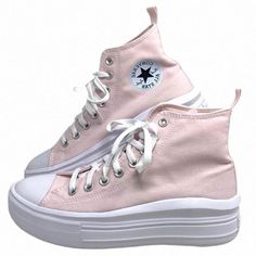 Converse Chuck Taylor Move Platform Canvas Pink Shoes Kid Women Sneakers A03629c Brand New With Box No Lid. 100% Authentic! Junior Size 4.5 = Women's Size 6.5 Junior Size 5.5 = Women's Size 7.5 Junior Size 7 = Women's Size 9 The Next Best Thing To Walking On A Literal Cloudthe All Star Move. An Ultra-Lightweight Platform Brings Bold Lift And Comfort To Your Look Without Weighing You Down. Because Let’s Face It, You’ve Got Things To Do. Durable Canvas Upper For That Classic Chucks Look And Feel O Trendy Canvas Shoes With Vulcanized Sole, Trendy Low-top Canvas Shoes, Trendy Canvas Shoes With Round Toe And Laces, Trendy High-top Lace-up Sneakers With Vulcanized Sole, Trendy Round Toe Canvas Shoes With Laces, Trendy High-top Canvas Shoes With Laces, Trendy Wedge Sneakers With Round Toe, Trendy High-top Sneakers With Vulcanized Sole, Trendy Ankle-high High-top Sneakers With Vulcanized Sole