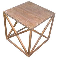 a wooden table that is made out of wood and has two intersecting sections on each side