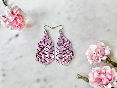 Looking for a beautiful and unique accessory to complete your spring look? Check out our gorgeous cherry blossom earrings! Elevate your style with our stunning Cherry Blossom Earrings, inspired by the delicate beauty of springtime blooms. Each earring is handcrafted with attention to detail, using high-quality Miyuki beasds to ensure longevity and durability. These are extremely light weight and comfortable, making them perfect for all-day wear. These earrings make a thoughtful and unique gift f Bohemian Fringe Earrings For Spring, Spring Bohemian Fringe Earrings, Bohemian Spring Jewelry With Fringe, Spring Bohemian Beaded Dangling Earrings, Spring Bohemian Fringe Jewelry, Spring Bohemian Jewelry With Fringe, Pink Spring Beaded Dangle Earrings, Bohemian Beaded Drop Earrings For Spring, Bohemian Spring Beaded Drop Earrings