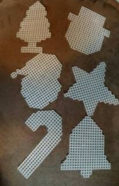 "Listing is for 6 plastic canvas Christmas ornament cutouts measuring  Bell 3×3\".. Cane 4× 2 1/2\".. Star 3 1/4\".. Tree 3 3/4\"×2 1/4\".. Snowman 3 3/4×3\".. Santa 3 1/2\".." Plastic Canvas Candle, Christmas Plastic Canvas, Plastic Canvas Letters, Craft Christmas Gifts, Plastic Canvas Stitches, Plastic Canvas Ornaments, Plastic Canvas Christmas, Plastic Canvas Patterns Free, Christmas Canvas