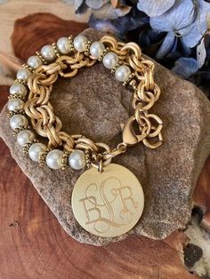 Bracelet, 12K Gold, Pearl, Engraved, Wedding, Mother, Monogrammed, kathy's Pearl Bracelet, Gold - Etsy Custom Bracelets For Her, Fall 2024 Jewelry Trends, Jewelry Trends 2024, White And Gold Jewelry, Top Jewelry Trends, Pearl Bracelet Gold, Engraved Wedding, Gold Bead Bracelets, Gold Overlay