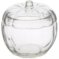 an empty glass jar with a lid