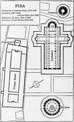 an old map shows the location of some buildings