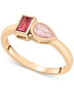 in stock Green Tourmaline Ring, Bezel Ring, Pink Topaz, Tourmaline Ring, Green Tourmaline, Morganite, Gold Vermeil, Tourmaline, Topaz