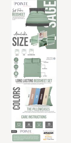 an info sheet showing different types of bedding